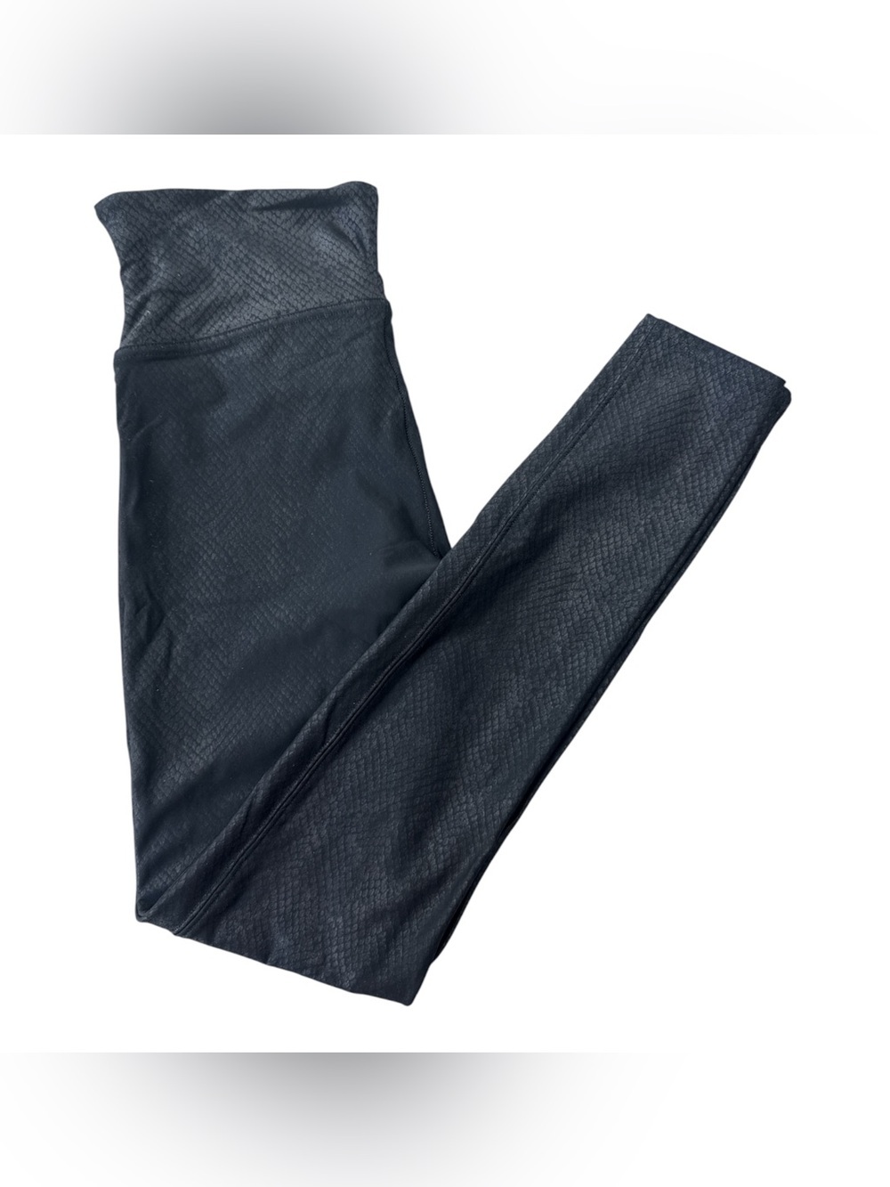 Spanx Snakeskin Leggings Women’s Size Large Black Faux Leather Pants